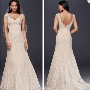 Gorgeous David’s Bridal Beaded Lace Wedding Dress!